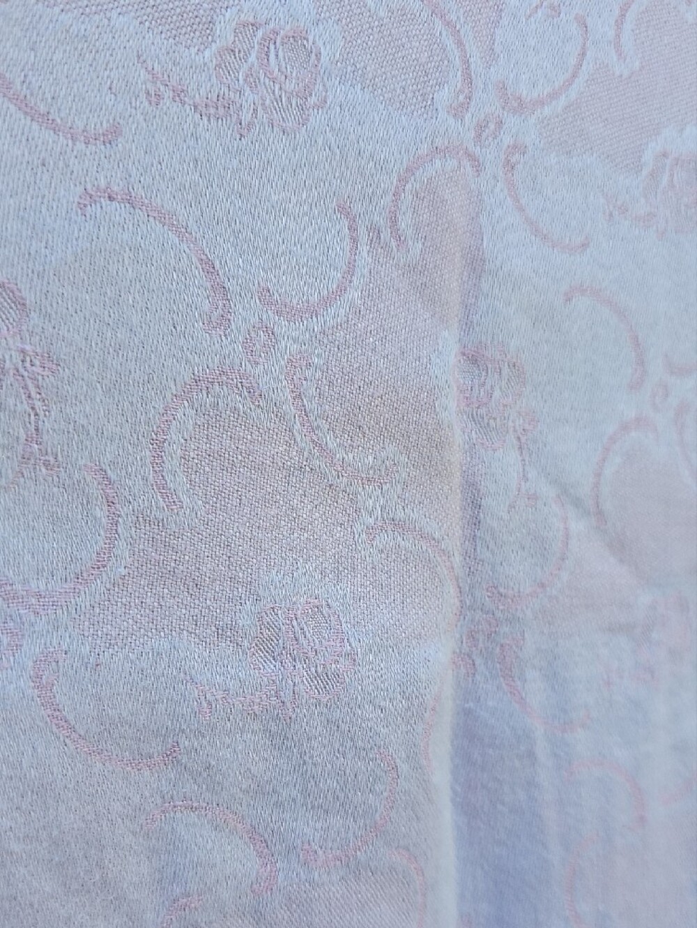 Vintage Pastel Pink Paisley Floral Jacquard Tablecloth